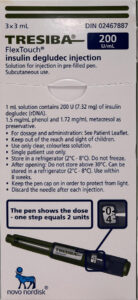 Tresiba insulin degludec FlexTouch pen for diabetes management